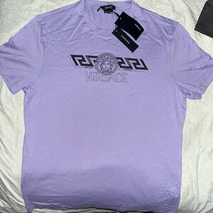 Versace Lavender Short-Sleeve Logo Tee